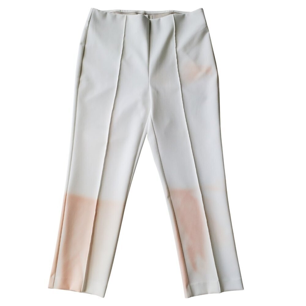 Rachel Zoe White and Coral Colored Dip-Dye Effect Cropped Pull on pants Size 4